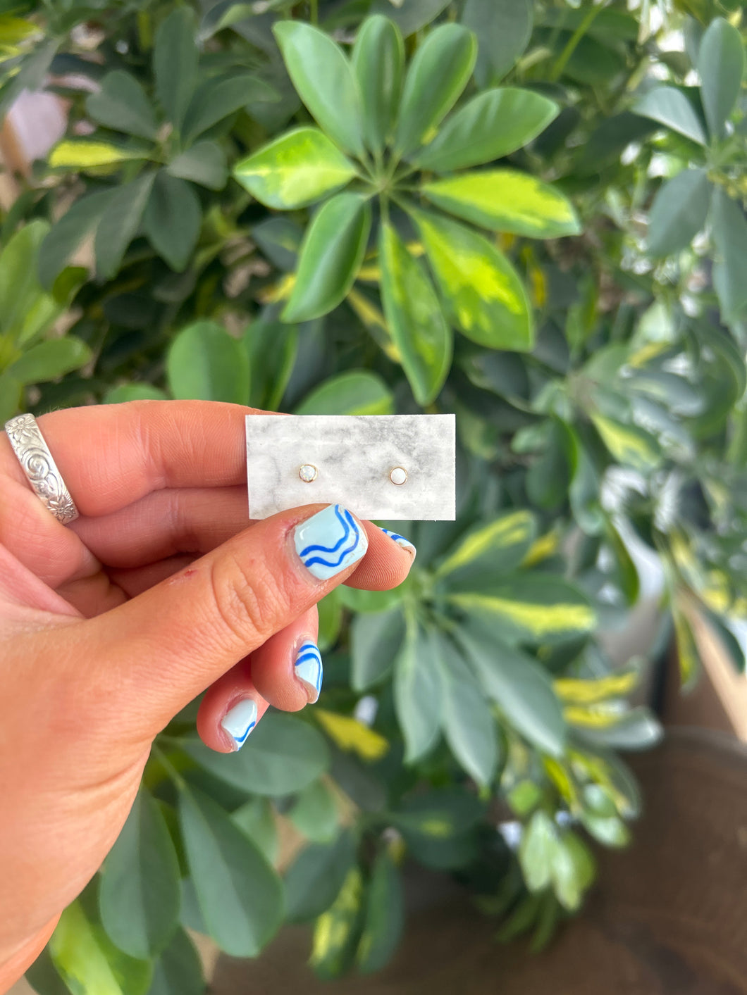 3mm Gold Filled Created Opal Studs