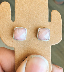 Pink Opal Studs