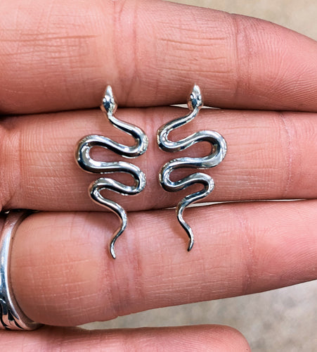 Large Sterling Snake Studs