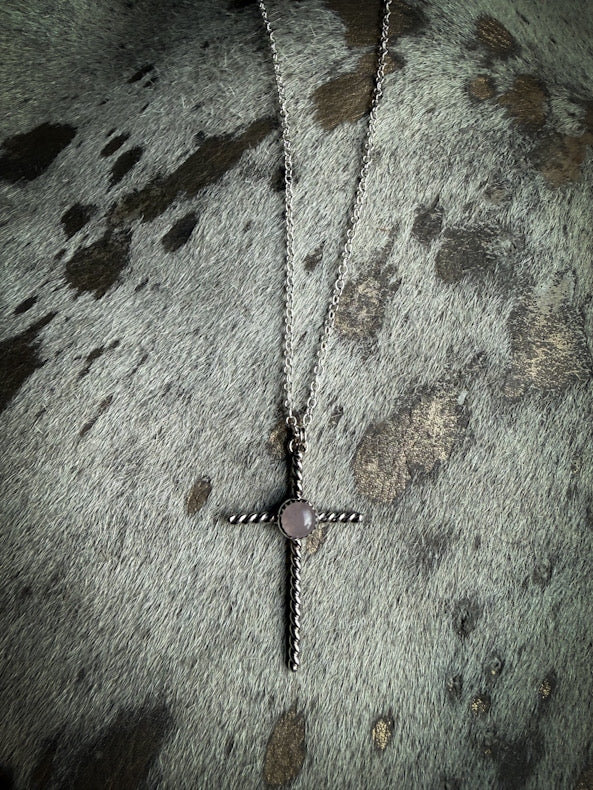 Rose Quartz Cross