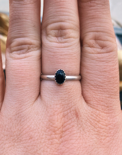 Black Onyx Ring - Size 9.5