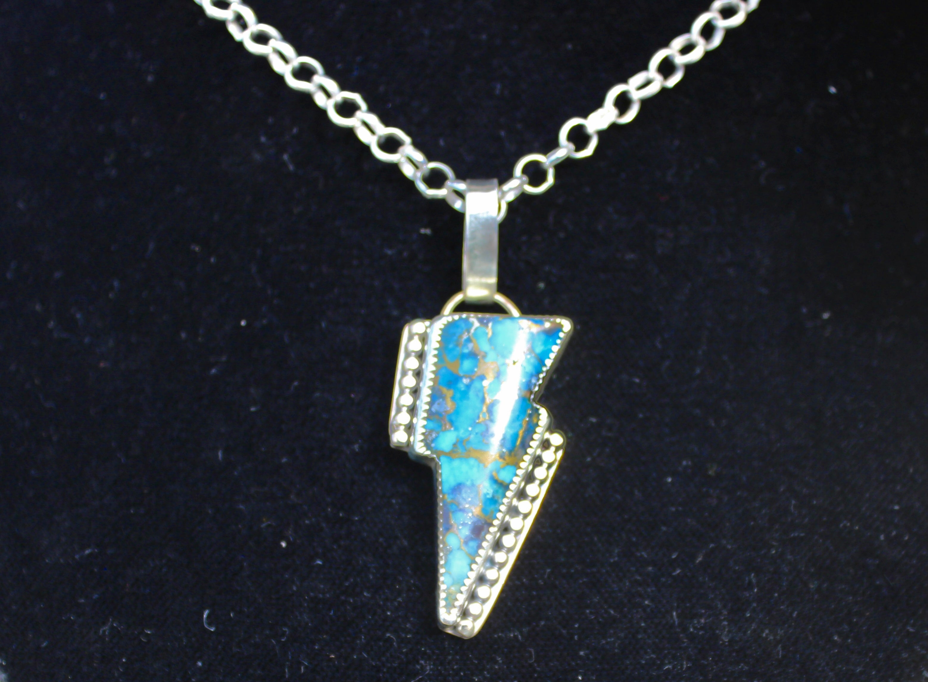 Turquoise Lightning Bolt Necklace