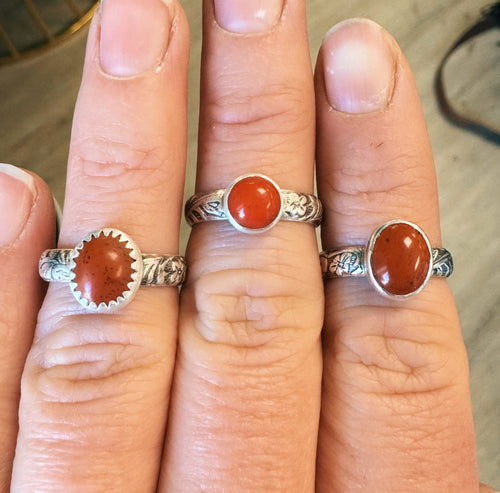 Red Stacker Rings - Size 7