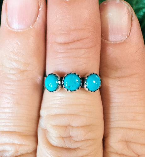 Mexican Tri-Stone Ring - Size 6