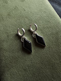 Faceted Onyx Huggies