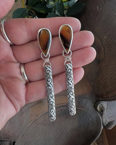 Montana Agate Bar Dangles