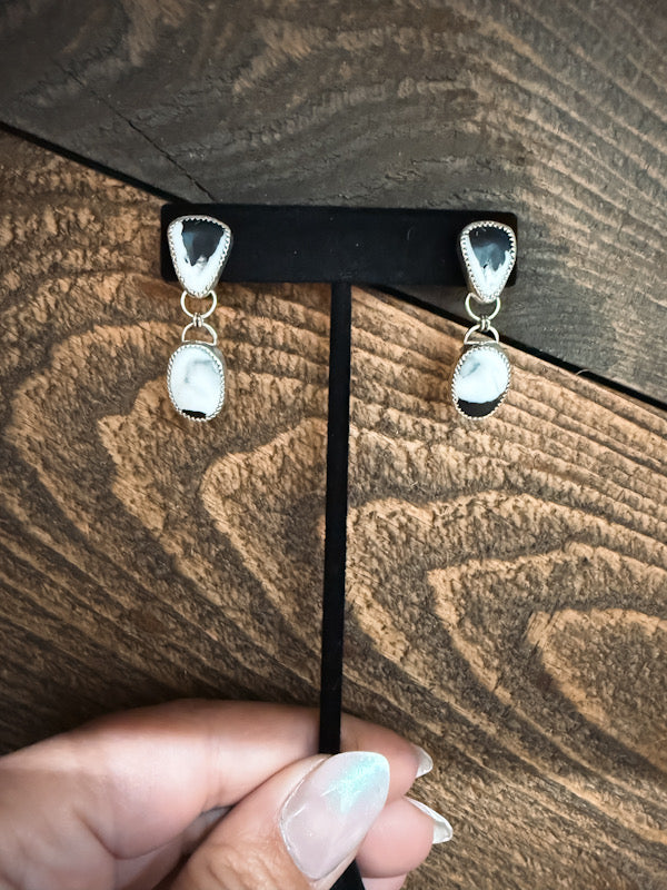 White Buffalo Drop Earrings