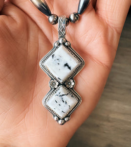 Double White Buffalo Pendant
