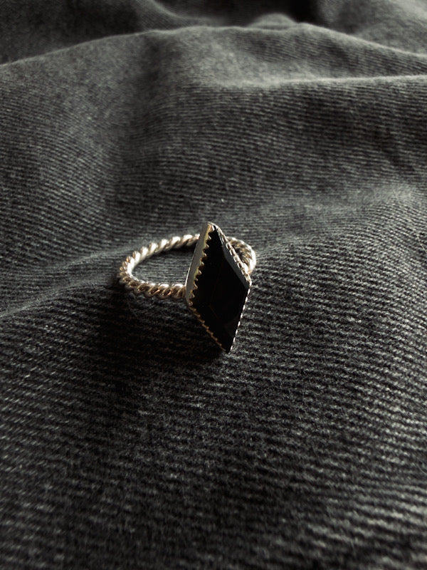 Faceted Onyx Ring