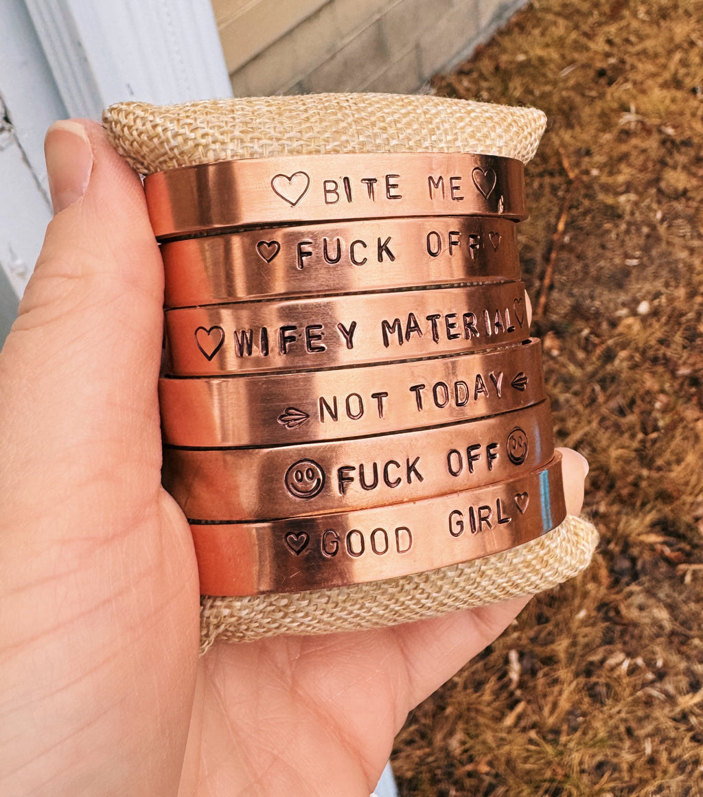 Stamped Copper Cuff