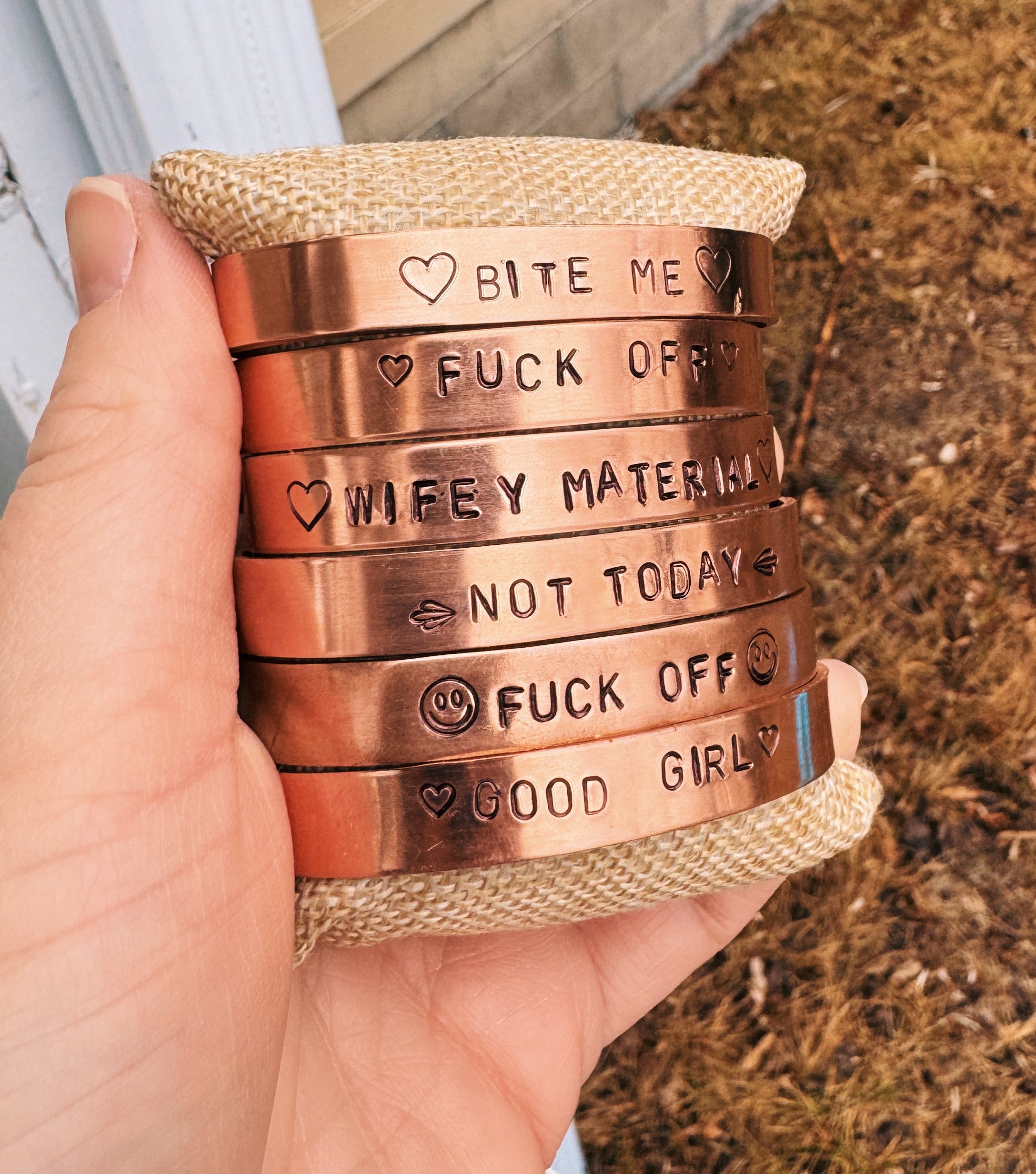 Stamped Copper Cuff