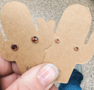 Faceted Garnet Studs
