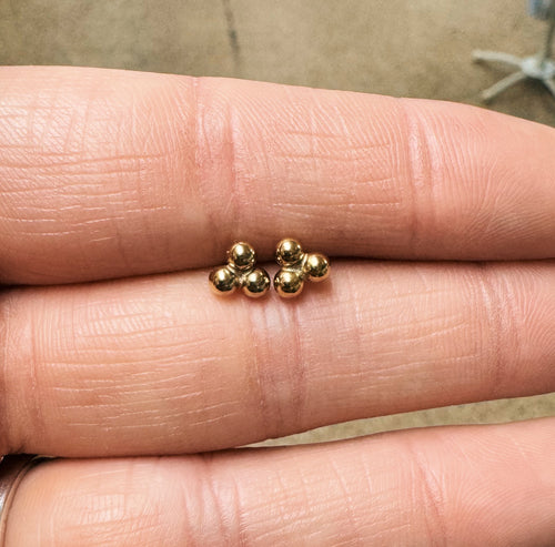 Gold Filled 3 Dot Studs