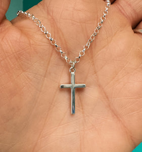 Medium Sterling Silver Cross Necklace