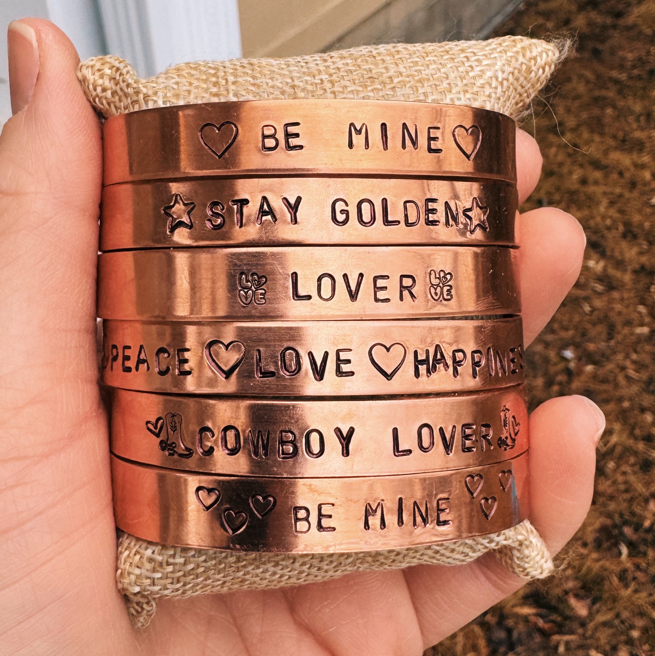 Stamped Copper Cuff