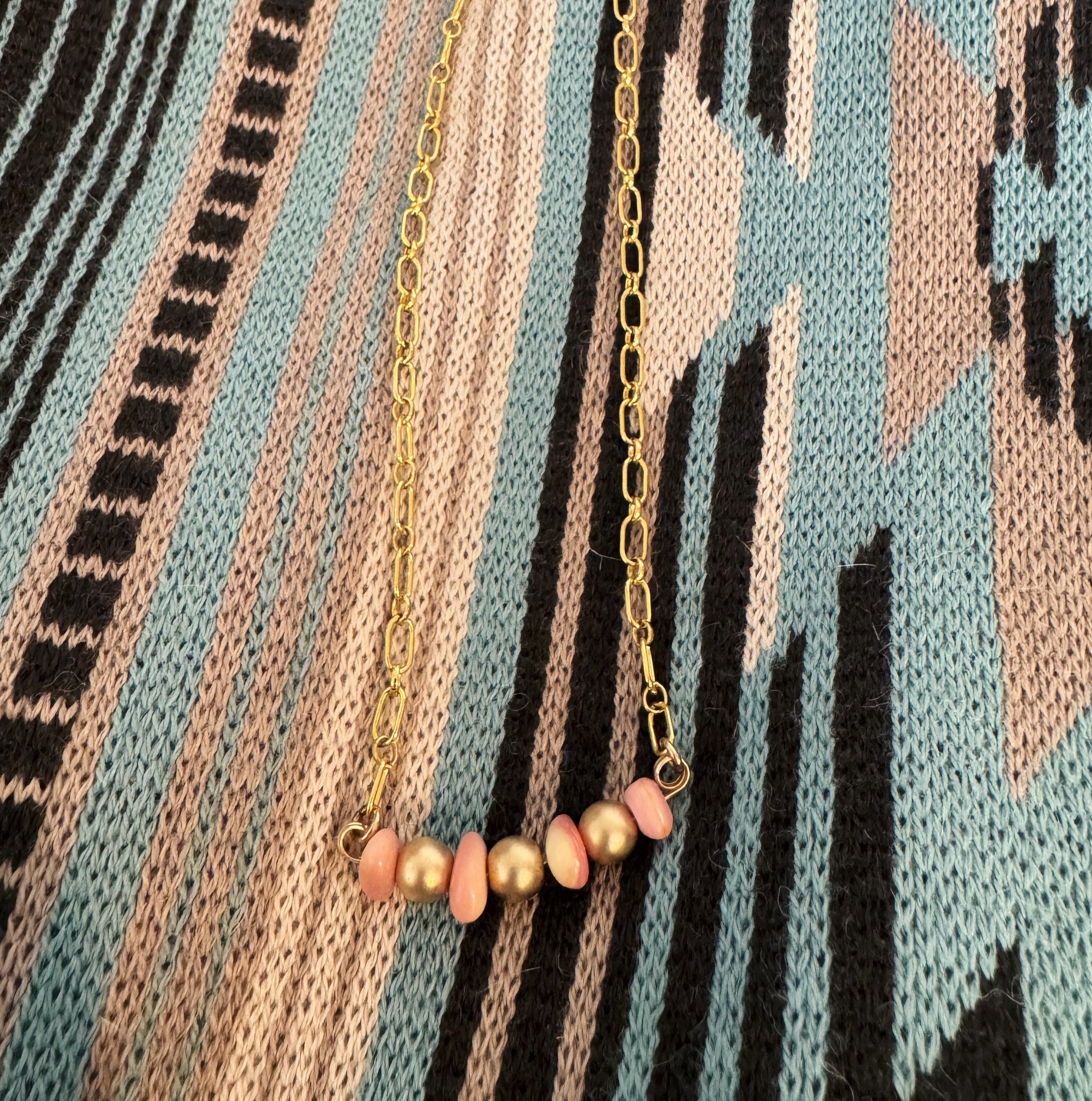 Gold-filled and Pink Conch Necklace