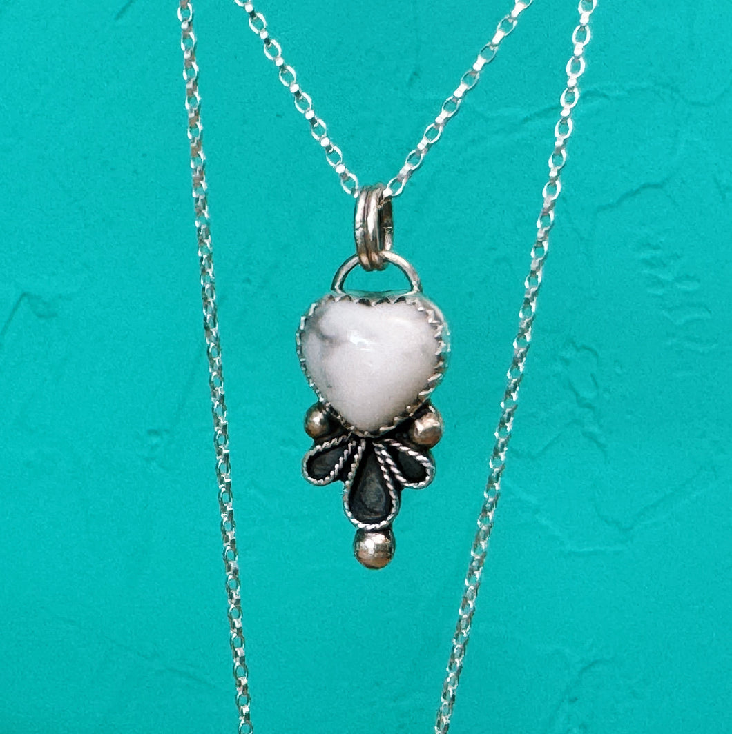 Howlite Heart Necklace