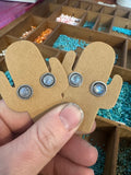 Rainbow Moonstone Studs