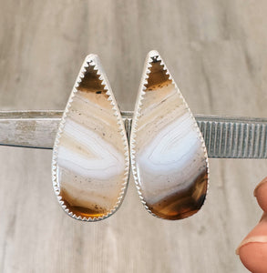 Montana Agate Teardrop Studs