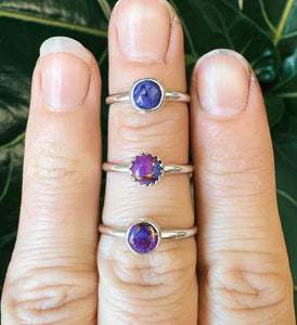 Dainty Purple Dahlia Rings