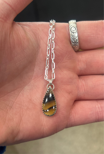 ￼ Montana Agate Teardrop Necklace
