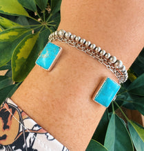 Load image into Gallery viewer, Mexican Turquoise Two Stone Cuff