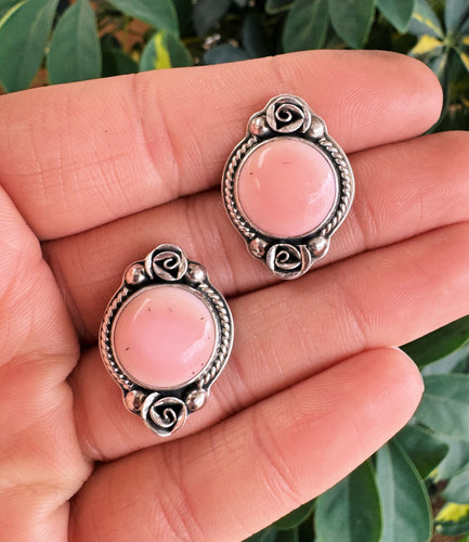 Pink Conch Statement Studs