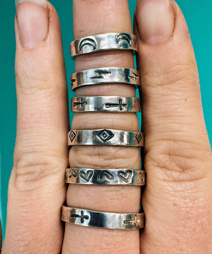 Hand Stamped Stacker Ring - High Polish