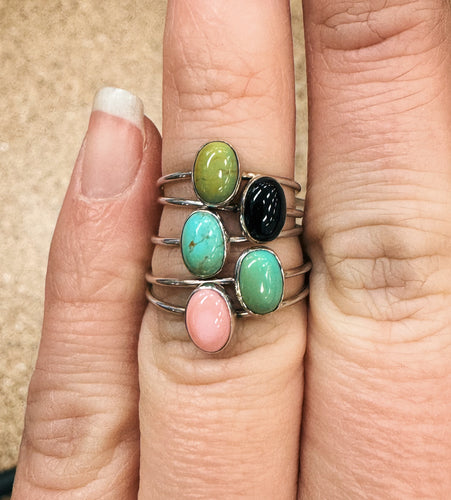 Dainty Oval Stacker Rings