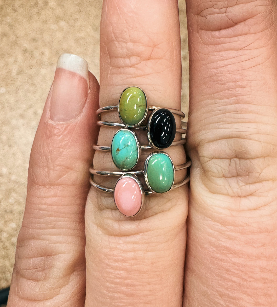 Dainty Oval Stacker Rings