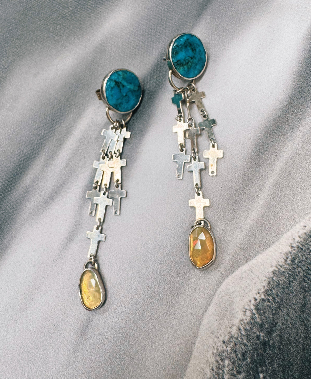 Kingman & Opal Waterfall Necklace & Earring Set