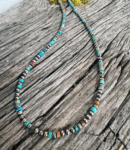 Kingman and 5mm NP Necklace