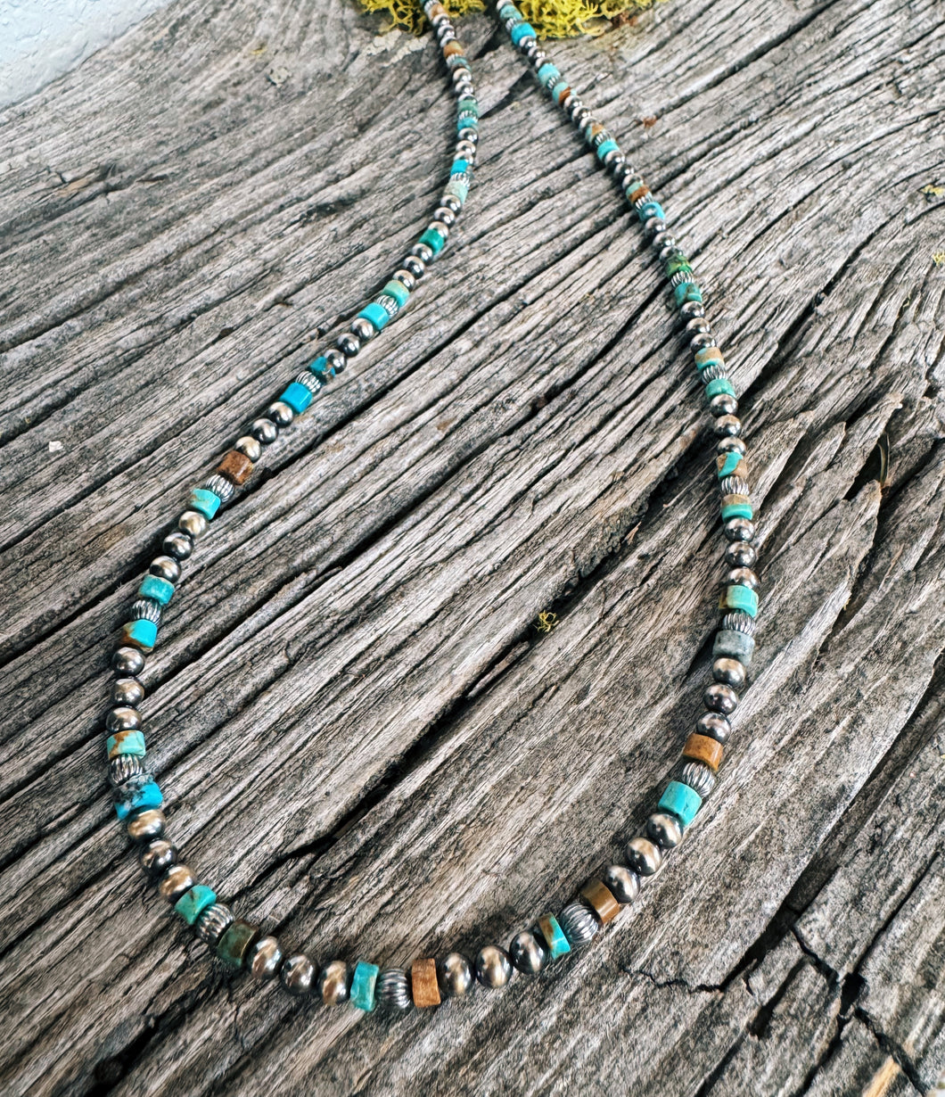 Kingman and 5mm NP Necklace