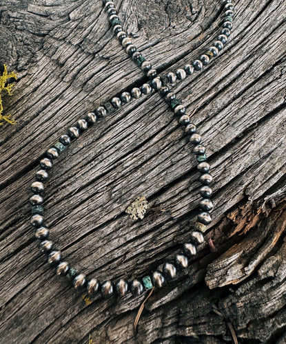 5mm & Faux Turquoise Necklace