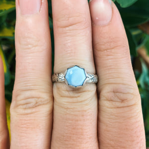 Blue Owyhee Opal Ring - Size 9