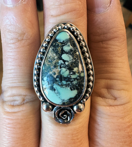 Angel Wing Variscite Ring - Size 9