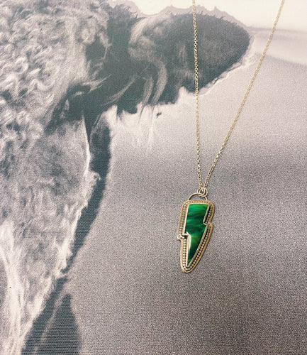 Green Opalite bolt Necklace