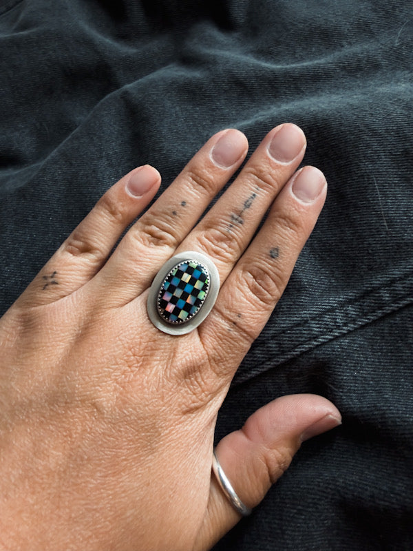 Rainbow Checked Ring