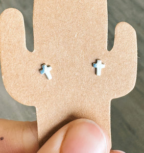 Sterling Silver Cross Studs