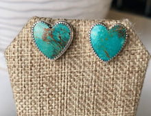 Load image into Gallery viewer, Kingman Heart Studs
