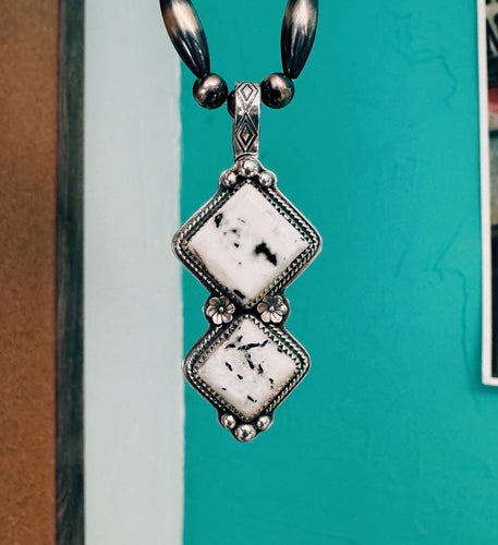 Double White Buffalo Pendant