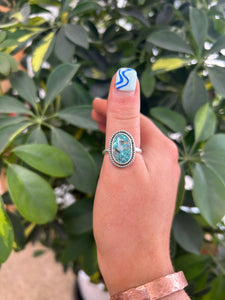 White Water Turquoise Ring Size 9.5