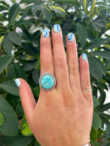 White Water Turquoise Ring Size 10