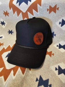 Round Leather Patch Cap