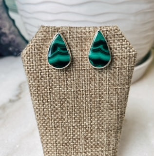 Malachite Stud Earrings