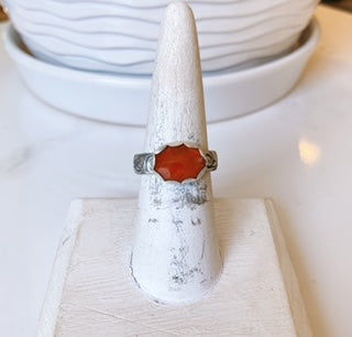 Carnelian Crystal Ring - Size 8