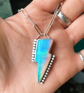 Opalite Lightning Bolt Necklace