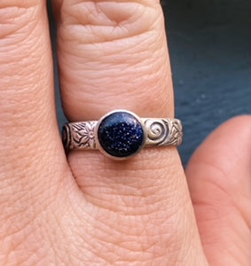 Blue Goldstone Ring - Size 10