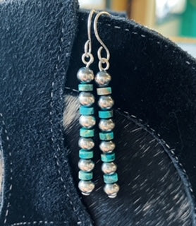 Navajo Pearl & Turquoise Earrings