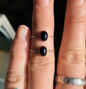 Dainty Black Onyx Rings